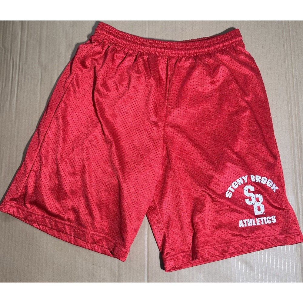 Vintage 90's Athletic Track Shorts Stony Brook University Velva Sheen Mens Small